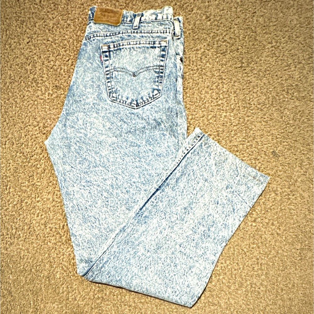 Vintage Levi's Jeans Men W40 L33 Blue Acid Wash Denim Straight Mid Rise